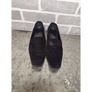 Salvatore Ferragamo Womens Black Suede Loafers Shoes Size 6.5‎ B